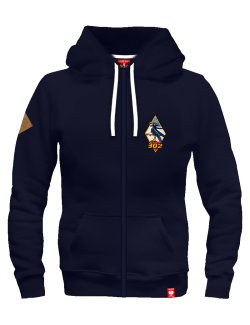 Bluza męska haft Dywizjon 302, granatowa - rozpinana z kapturem